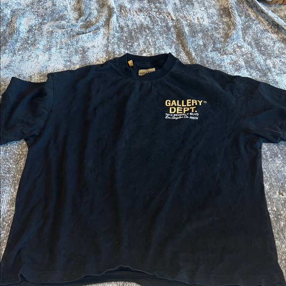 Gallery Dept Other - Gallery Dept Black Tee with Yellow Chest Logo